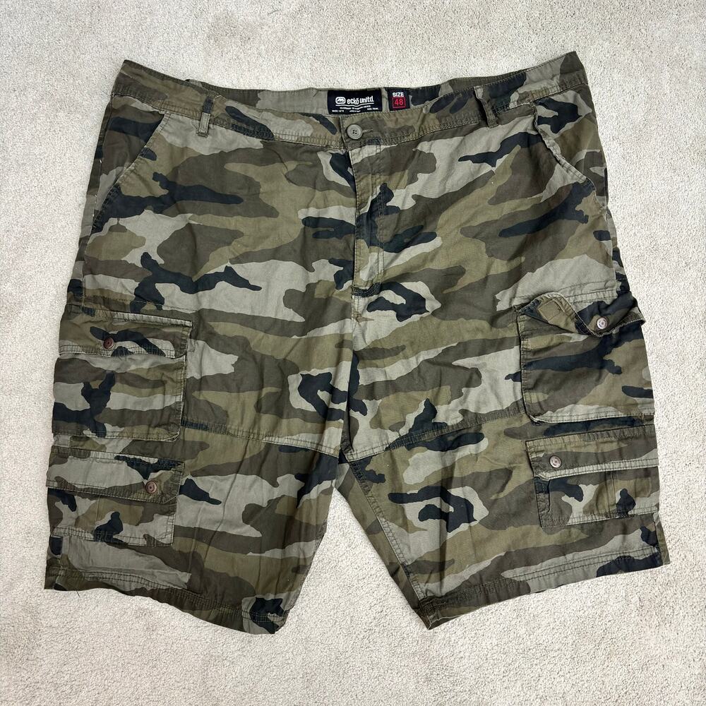 Ecko Unltd Army Green Camo Utility Cargo Shorts Men's Size 48